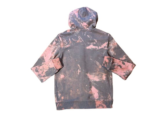 Acid-washed Pink & Grey Death Row Records Zip-Up Hoodie